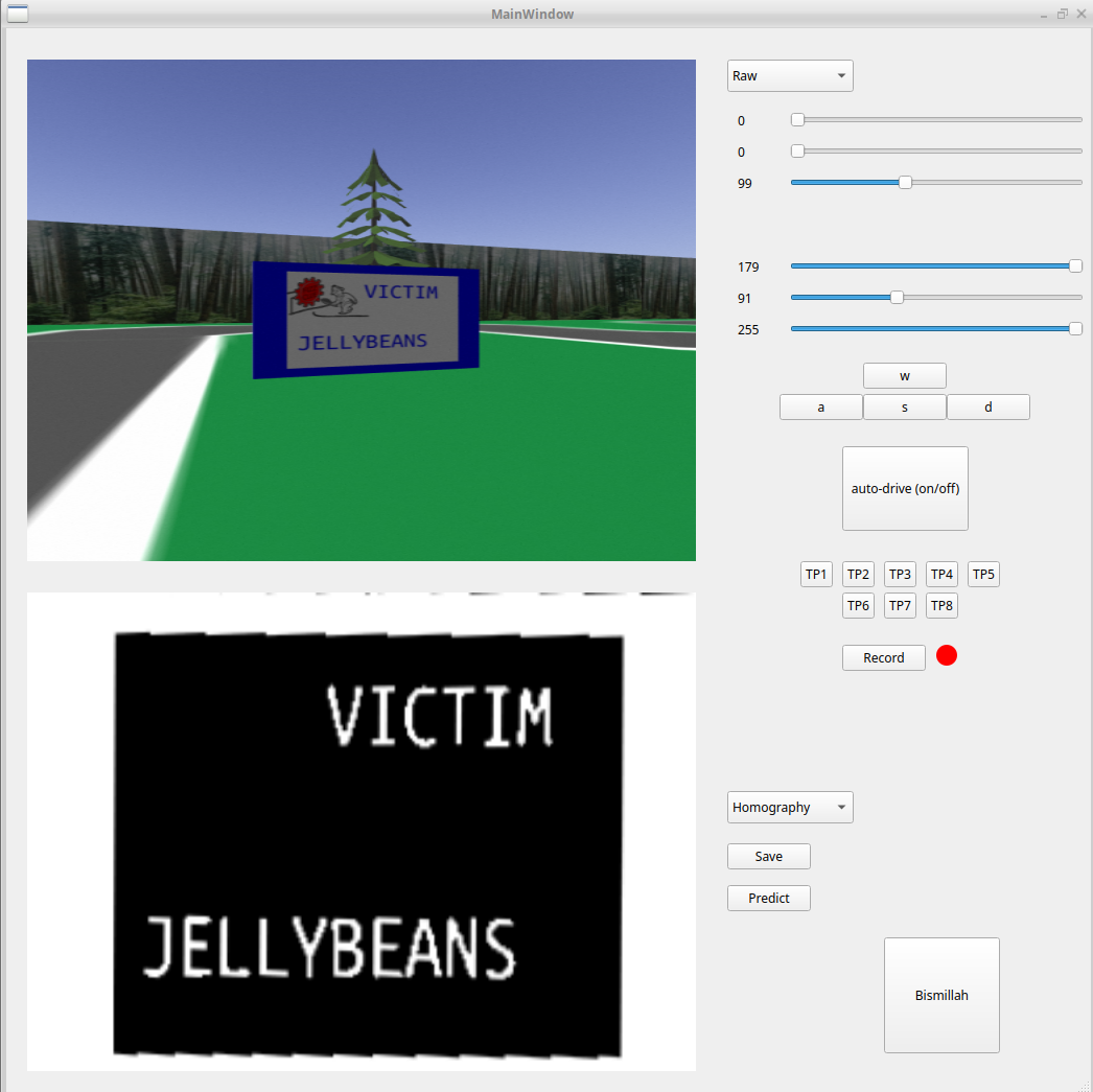 GUI showing homography for screenshots